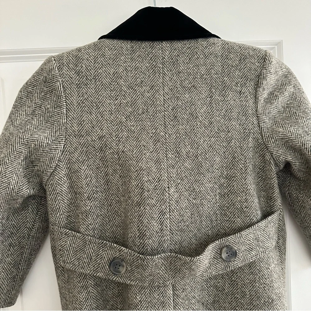 Girls Vintage Imp Originals Wool Tweed Double Breasted Pea Coat - Velvet / Fall